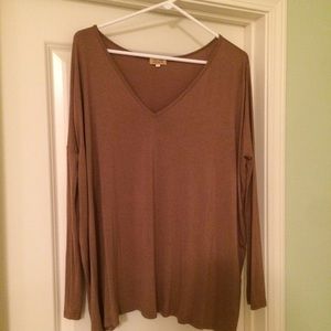 Beige-Brown Piko Top (Size L)